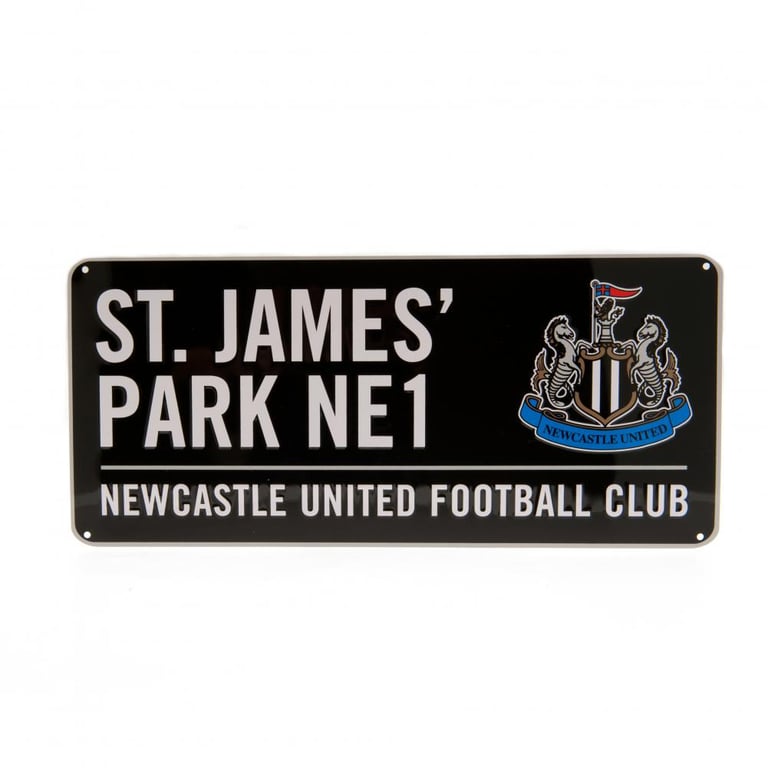 Newcastle United FC Colour Street Sign - Gloss Metal Wall Decoration, Home Stadium Sign
