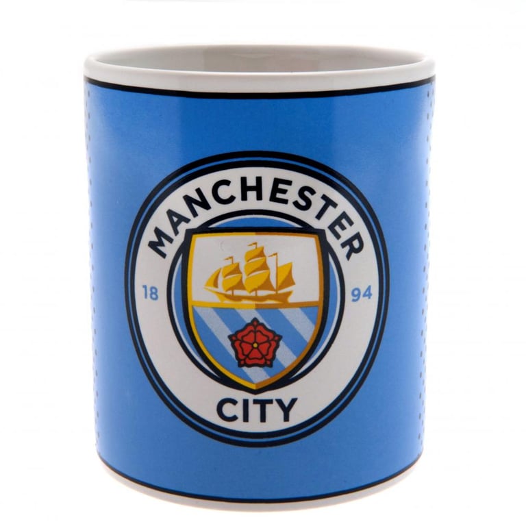 Manchester City FC Ceramic Coffee Mug with Full Colour Crest Design