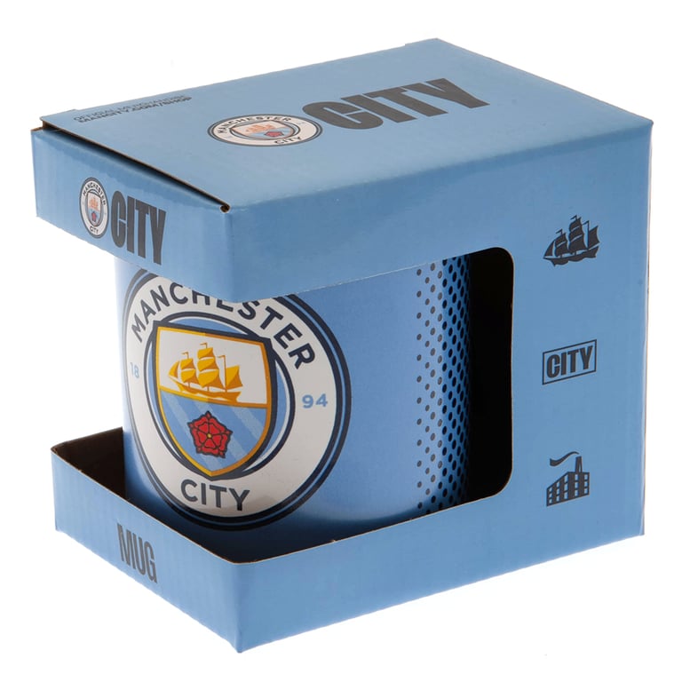 Manchester City FC Ceramic Coffee Mug with Full Colour Crest Design