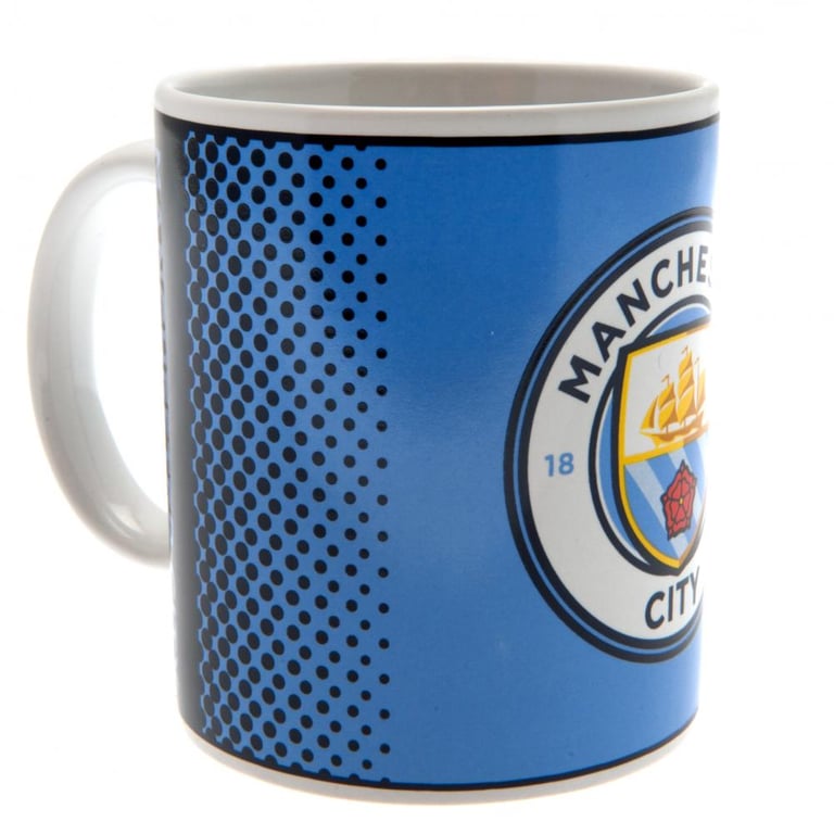 Manchester City FC Ceramic Coffee Mug with Full Colour Crest Design