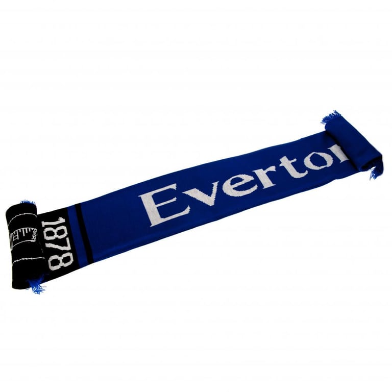 Everton FC Nero Royal Blue and Black Jacquard Knit Scarf with Club Crest