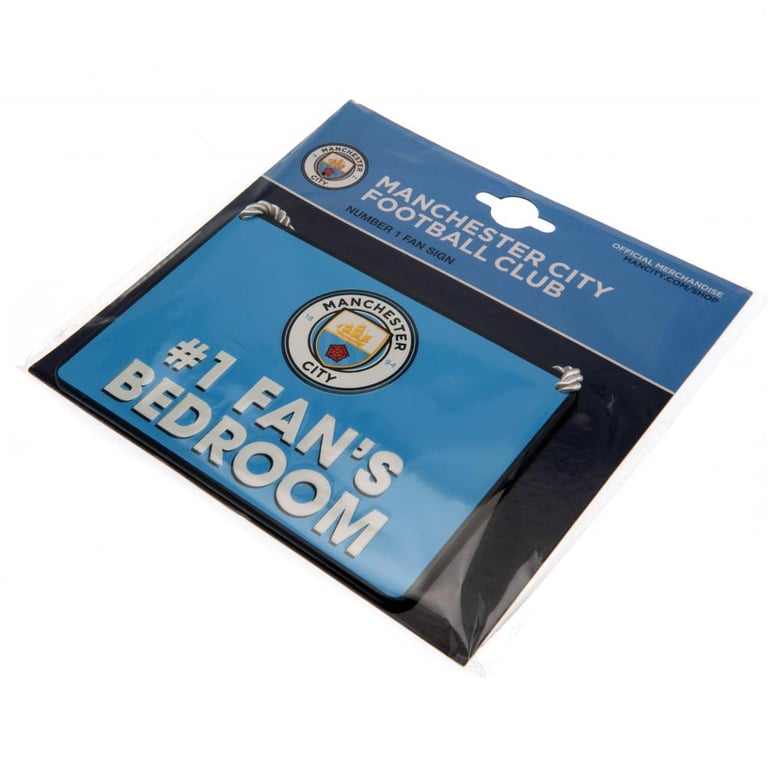 Manchester City FC Bedroom Sign - Metal Hanging Club Crest Decoration for 1 Fans