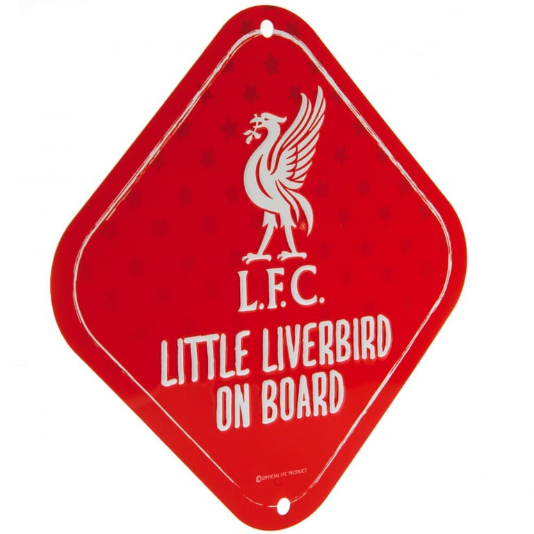 Liverpool FC Little Liverbird Red Metal Sign with Multi Star Design and Rubber Suction Hook