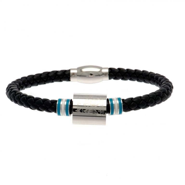 Manchester City FC Genuine Leather Club Crest Bracelet