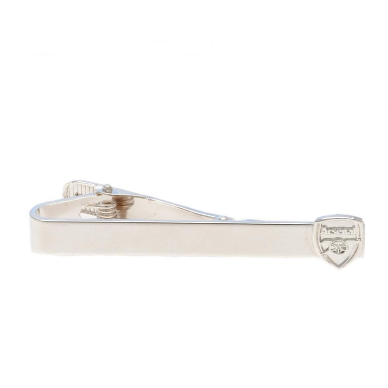 Arsenal FC Silver Plated Crest Tie Slide with Crocodile Clip Back