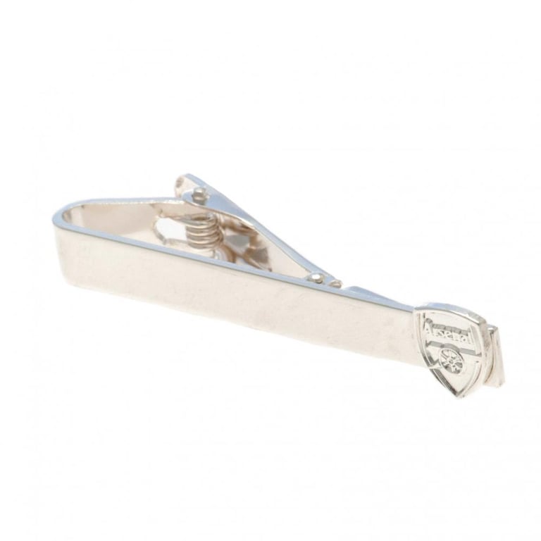 Arsenal FC Silver Plated Crest Tie Slide with Crocodile Clip Back