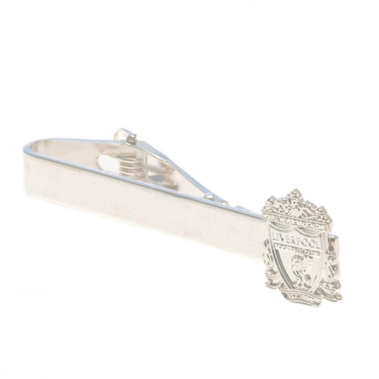 Liverpool FC Silver Plated Tie Slide - Mirror Finish Crest Pin with Crocodile Clip Back