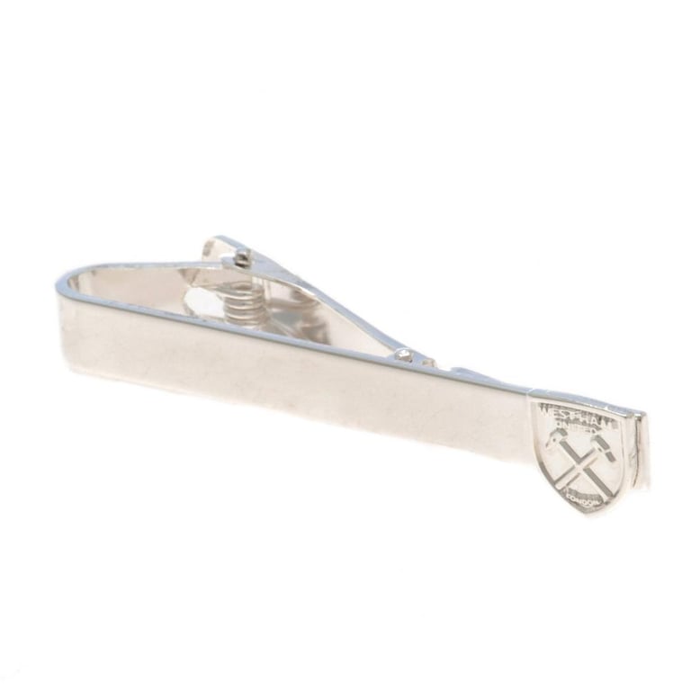 West Ham United FC Silver Plated Crest Tie Slide with Crocodile Clip Back