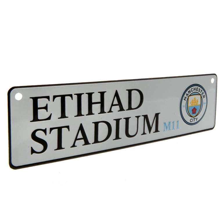Manchester City FC Etihad Stadium Metal Window Sign