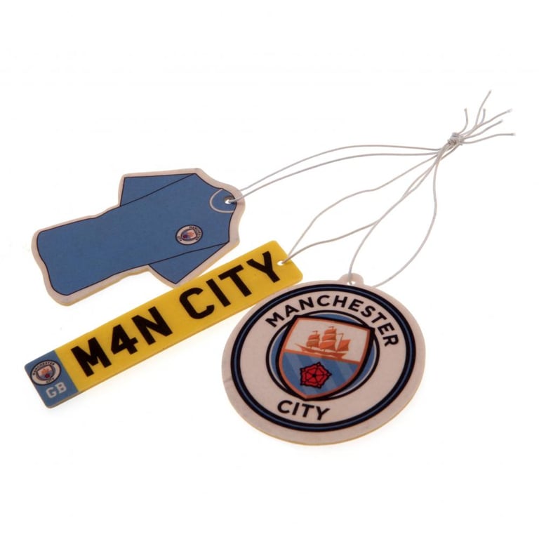 Manchester City FC Long Lasting 3pk Air Fresheners - City Crest & Home Kit Designs