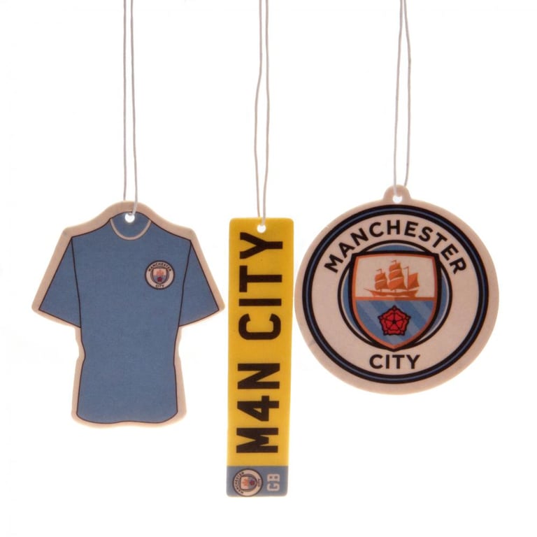 Manchester City FC Long Lasting 3pk Air Fresheners - City Crest & Home Kit Designs
