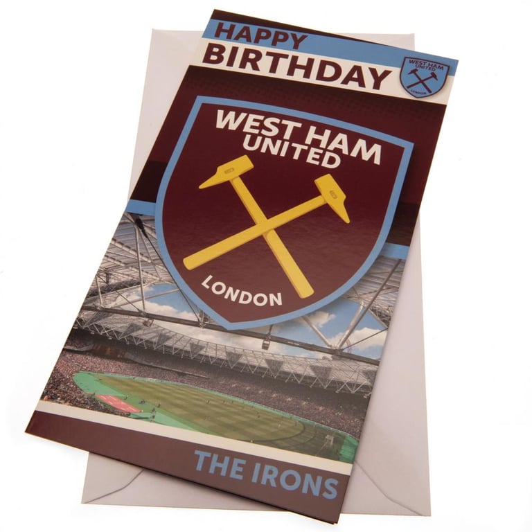 West Ham United FC Stadium Birthday Card - Claret and Blue Crest Design