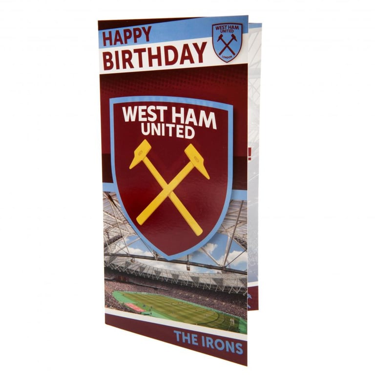 West Ham United FC Stadium Birthday Card - Claret and Blue Crest Design