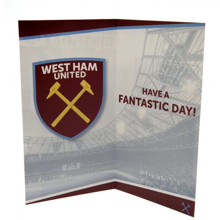 West Ham United FC Stadium Birthday Card - Claret and Blue Crest Design