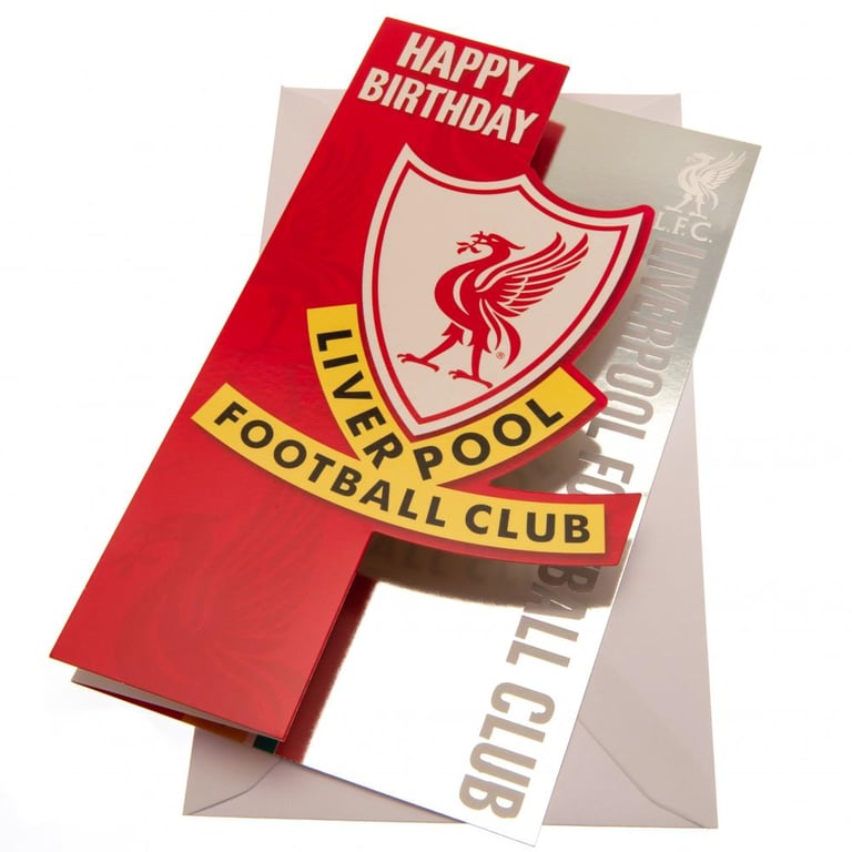 Liverpool FC Liverbird Fold Out Birthday Card - Official Team Crest Design