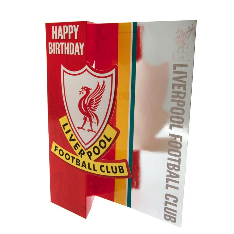 Liverpool FC Liverbird Fold Out Birthday Card - Official Team Crest Design
