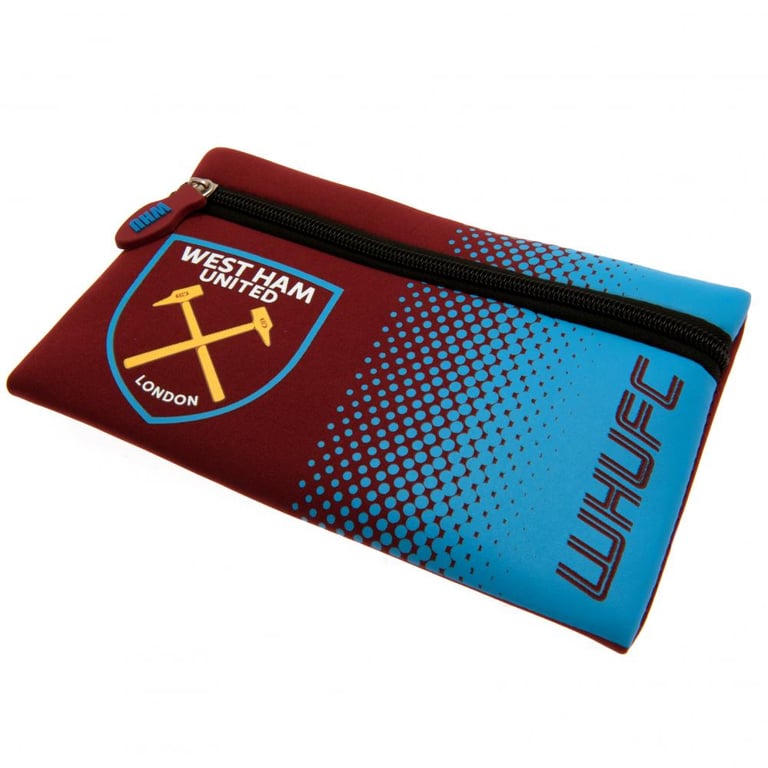 West Ham United FC Neoprene Zipped Pencil Case with Hammers Crest Design