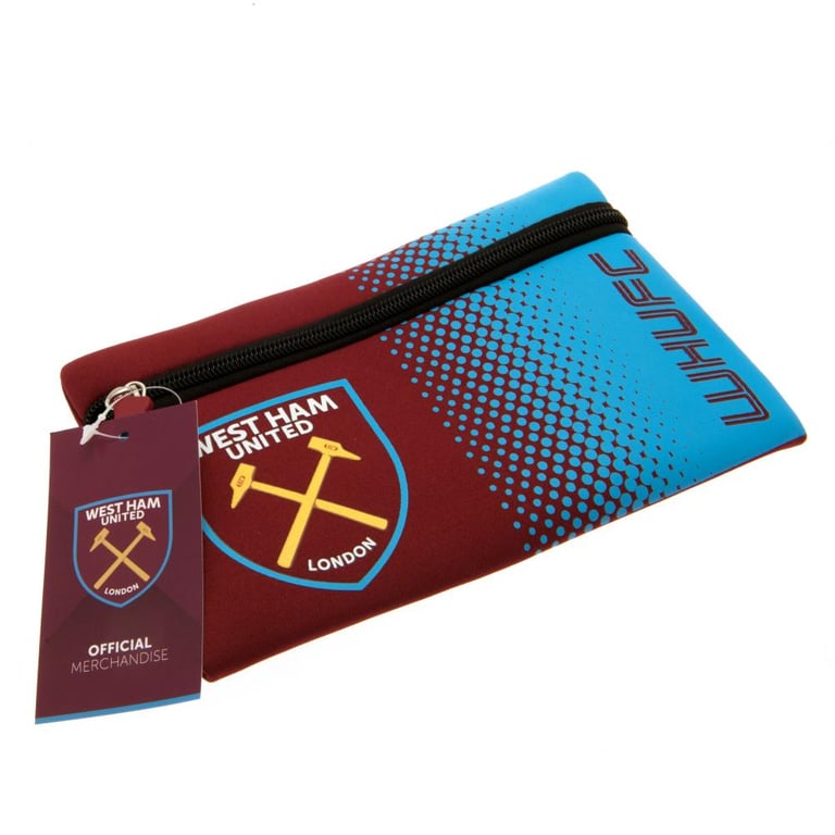 West Ham United FC Neoprene Zipped Pencil Case with Hammers Crest Design