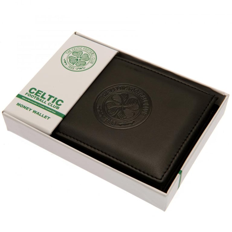 Celtic FC Debossed Leather Wallet - 3 Card Slots & Secure Change Pocket
