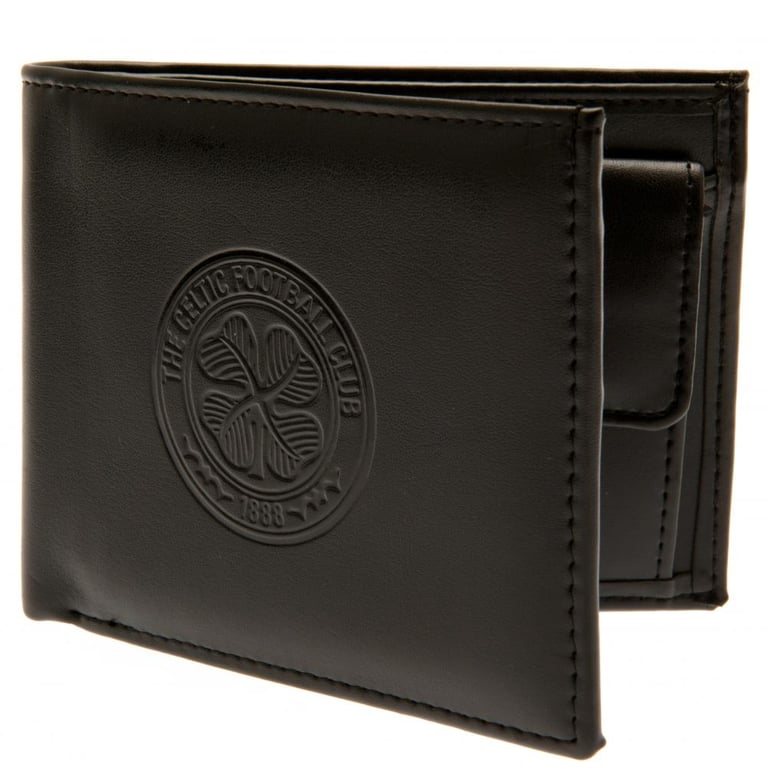 Celtic FC Debossed Leather Wallet - 3 Card Slots & Secure Change Pocket