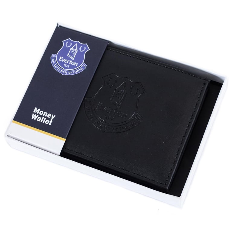 Everton FC Debossed Black PU Wallet - 3 Card Slots & Secure Change Pocket