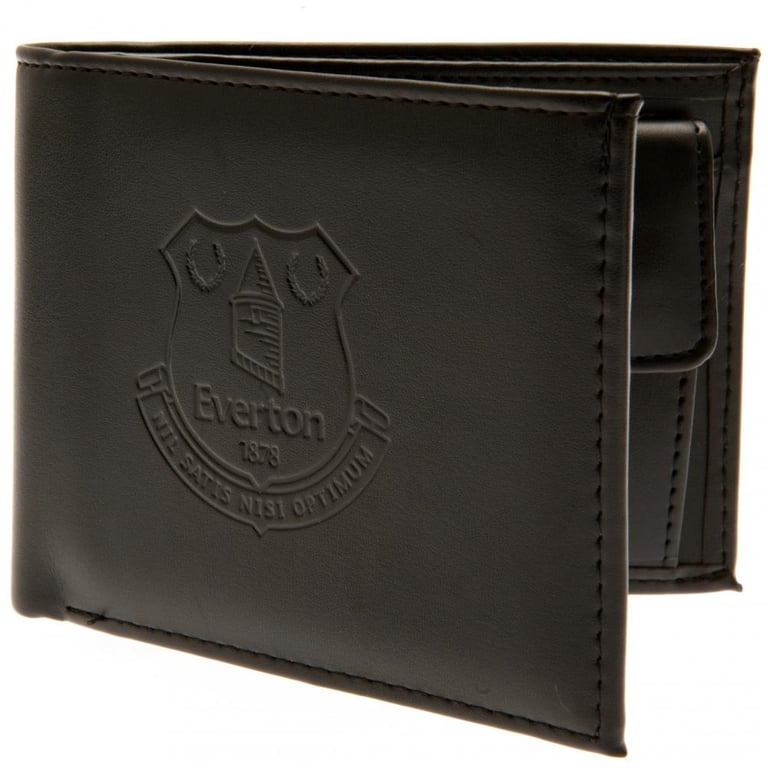 Everton FC Debossed Black PU Wallet - 3 Card Slots & Secure Change Pocket