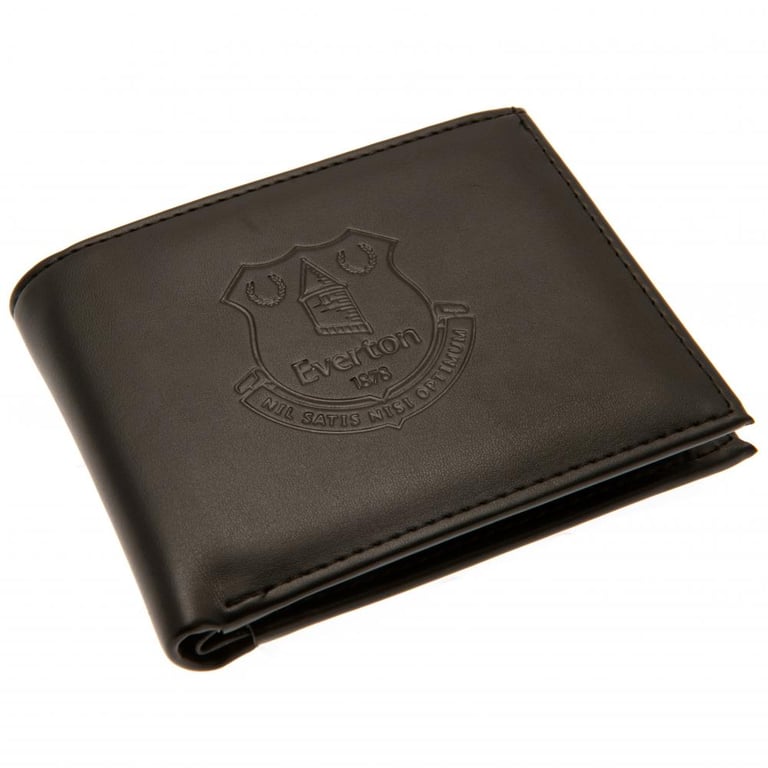 Everton FC Debossed Black PU Wallet - 3 Card Slots & Secure Change Pocket