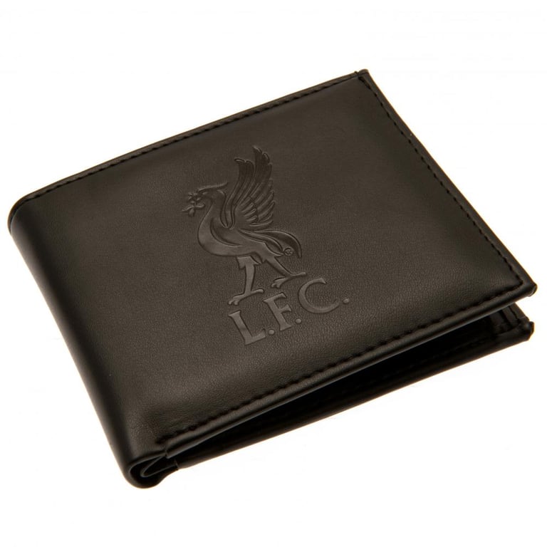 Liverpool FC Debossed Club Crest Black PU Wallet - 3 Card Slots & Secure Change Pocket