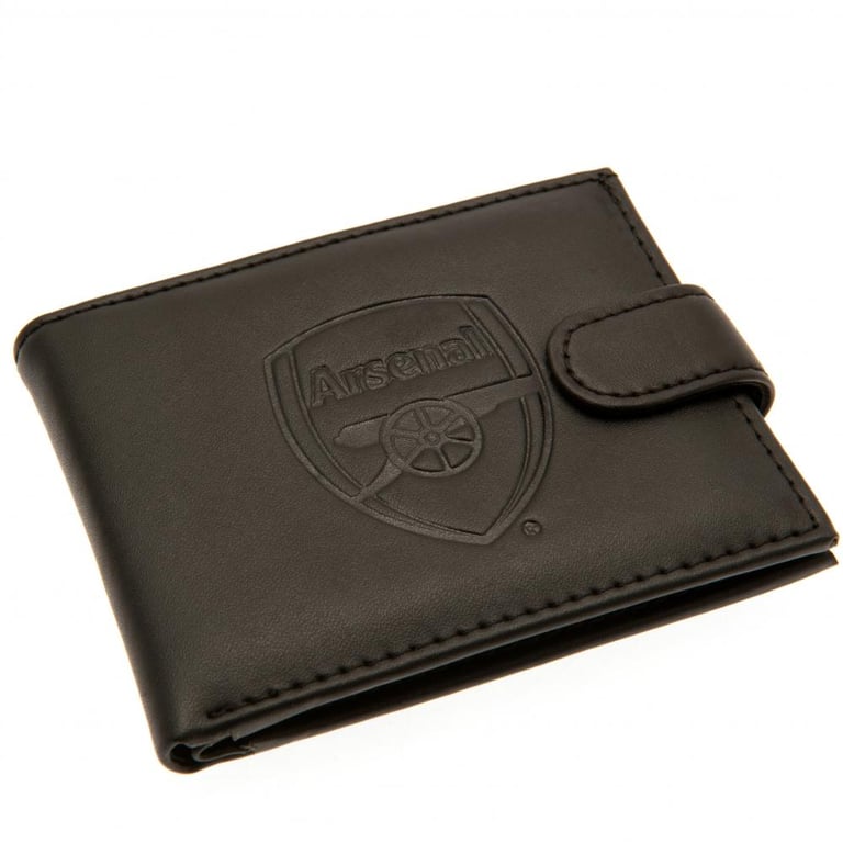 Arsenal FC RFID Anti Fraud Black Leather Wallet