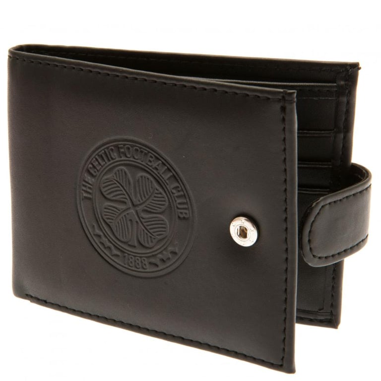 Celtic FC RFID Anti Fraud Black Leather Wallet - Secure Club Crest Design