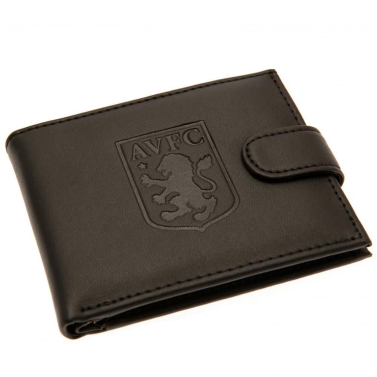 Aston Villa FC RFID Anti Fraud Black Leather Wallet