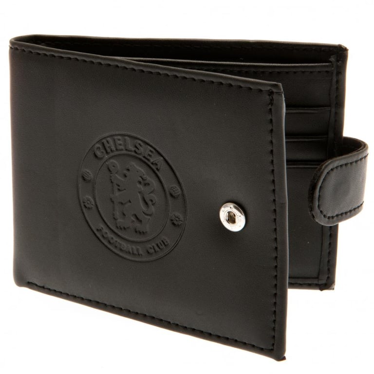 Chelsea FC RFID Anti Fraud Leather Wallet with Club Crest and Secure Fastener