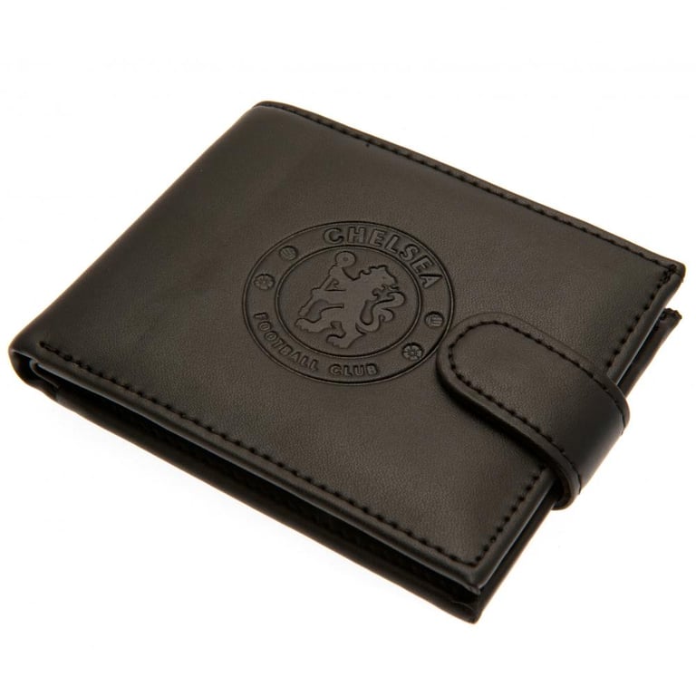 Chelsea FC RFID Anti Fraud Leather Wallet with Club Crest and Secure Fastener