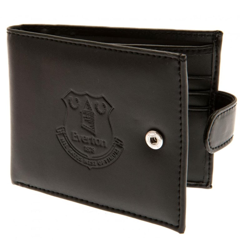 Everton FC RFID Anti Fraud Black Leather Wallet - Secure Club Crest Design
