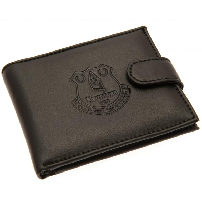 Everton FC RFID Anti Fraud Black Leather Wallet - Secure Club Crest Design
