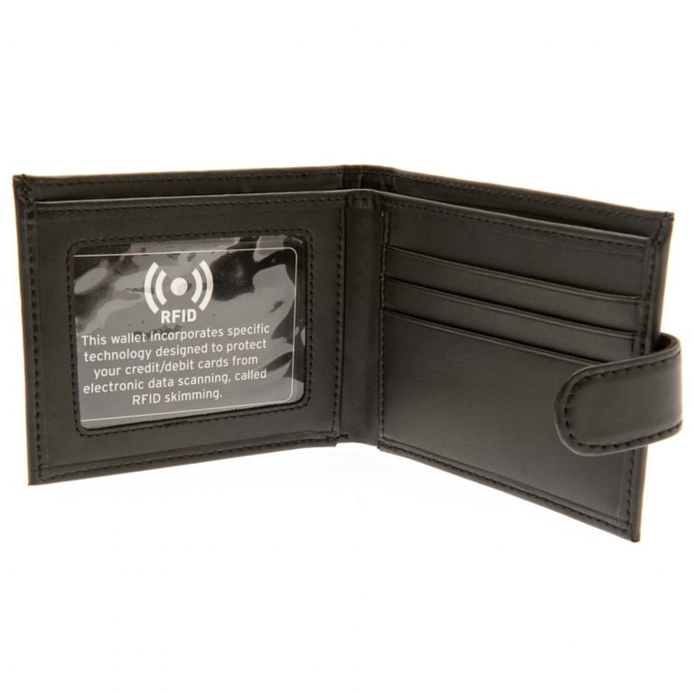 Manchester City FC RFID Anti Fraud Leather Wallet with Club Crest and Secure Fastener