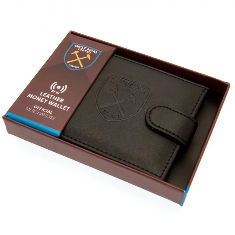 West Ham United RFID Anti Fraud Leather Wallet - Secure Club Crest Card Holder