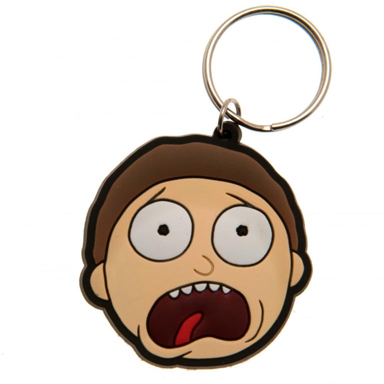 Rick And Morty Scared Morty 5mm Durable PVC Keychain with Chain