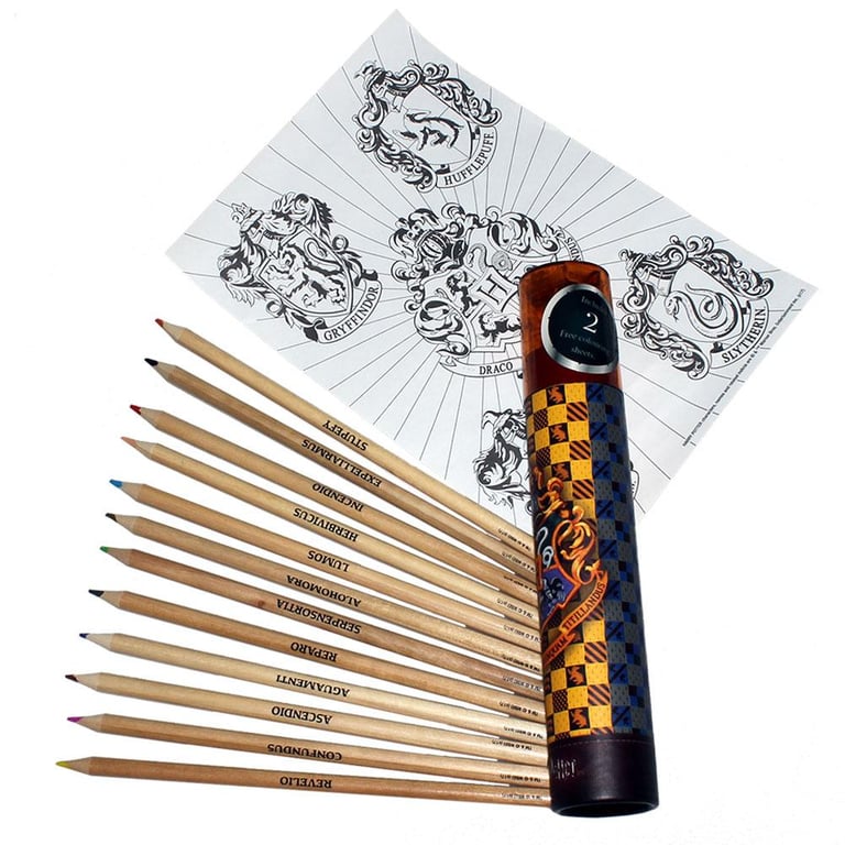 Harry Potter Colouring Pencil Tube - 12 Spell-Inspired Colours & Tidy Storage
