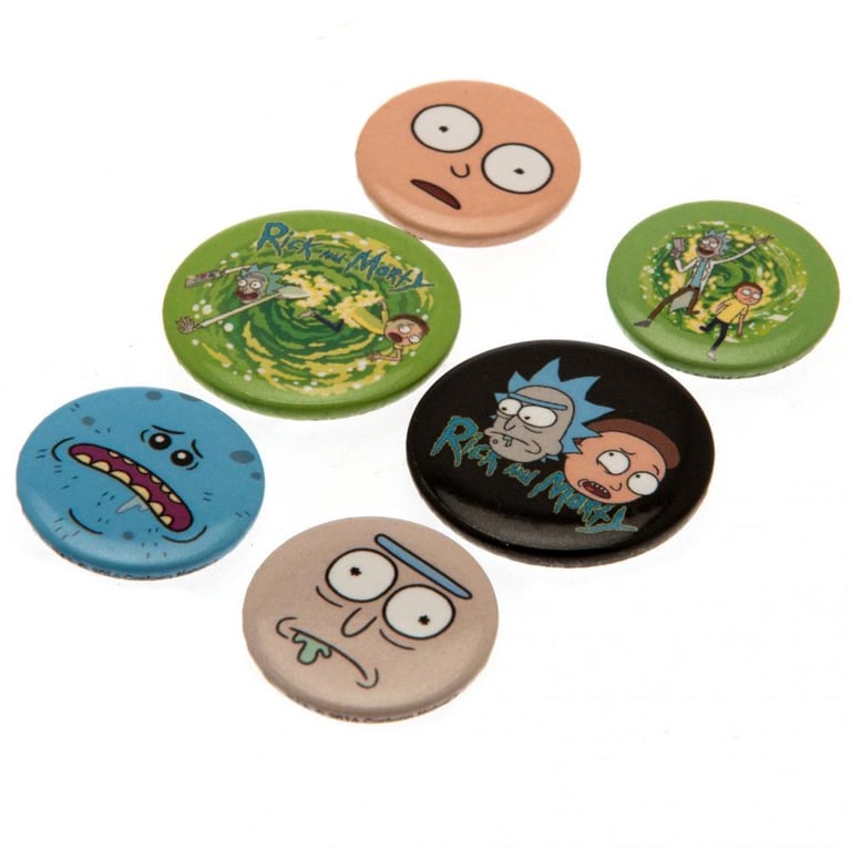 Rick And Morty Safety Pin Badge Set
