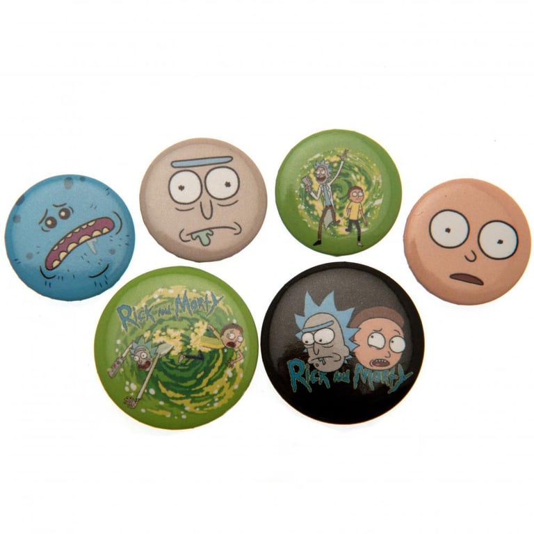 Rick And Morty Safety Pin Badge Set
