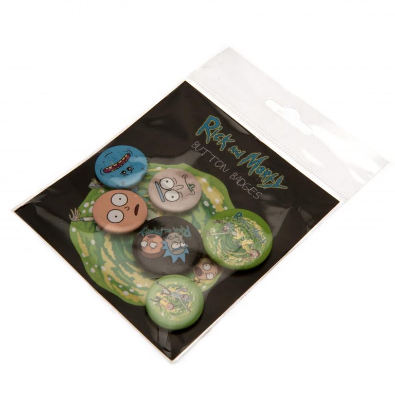 Rick And Morty Safety Pin Badge Set
