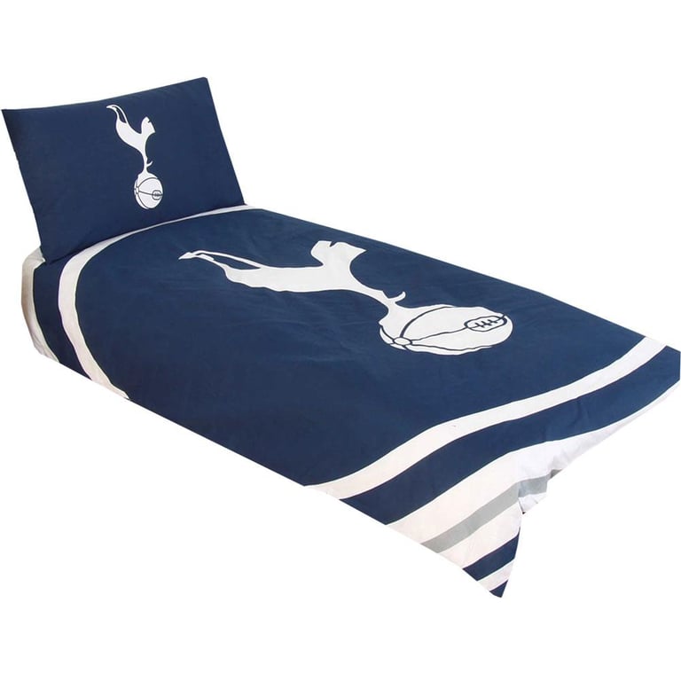 Tottenham Hotspur FC Pulse Reversible Duvet Set - Machine Washable Crest Design Bedding