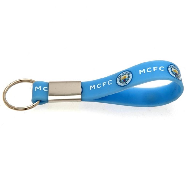 Manchester City FC Silicone Keyring - Vibrant Sky Blue Crest Design