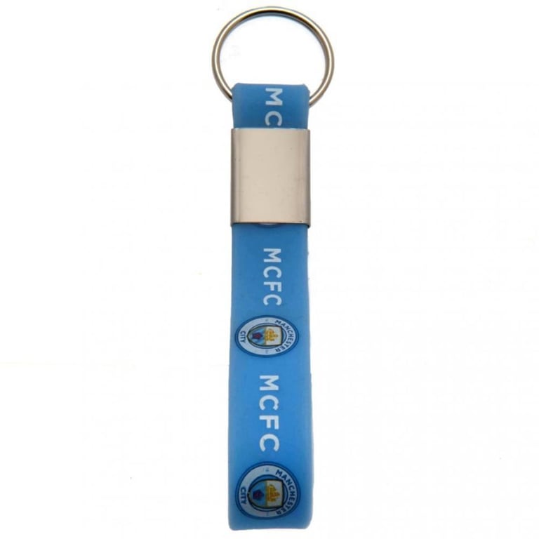 Manchester City FC Silicone Keyring - Vibrant Sky Blue Crest Design