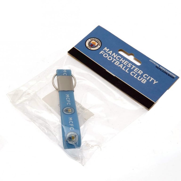 Manchester City FC Silicone Keyring - Vibrant Sky Blue Crest Design