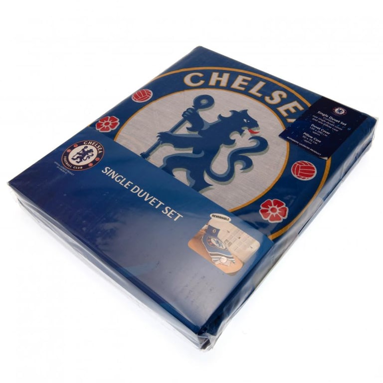 Chelsea FC Pulse Reversible Duvet Set - Club Crest Design, Full Colour