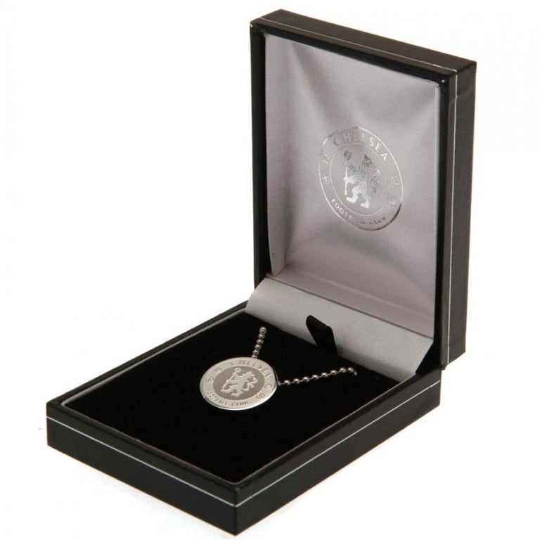 Chelsea FC Stainless Steel Crest Pendant with Chrome Finish Ball Chain Necklace