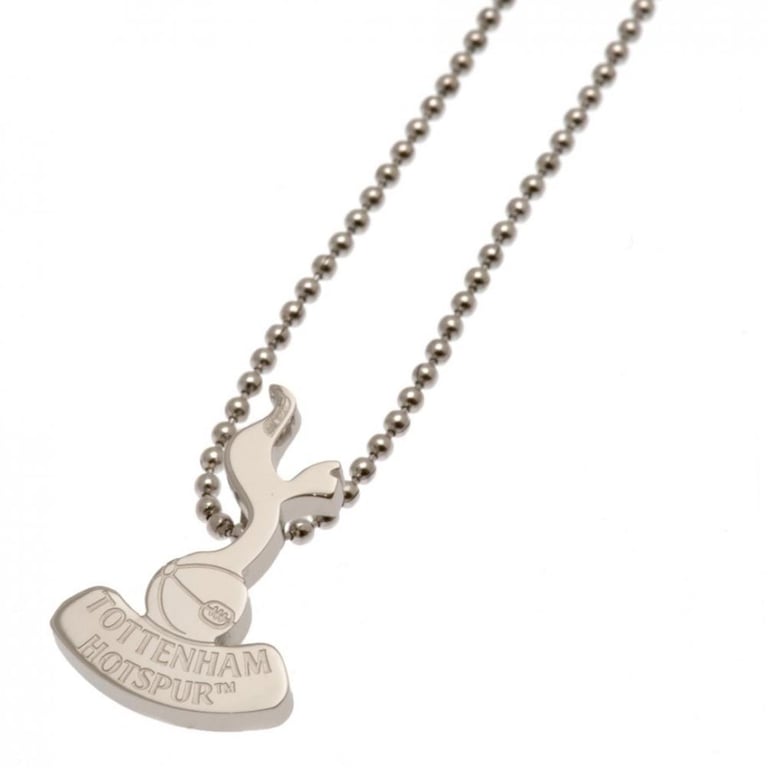 Tottenham Hotspur FC Stainless Steel Crest Pendant Necklace with Ball Chain