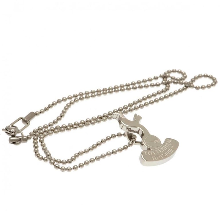 Tottenham Hotspur FC Stainless Steel Crest Pendant Necklace with Ball Chain